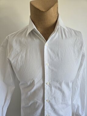 Uniqlo White Men's Dress Shirt - Slim Collar